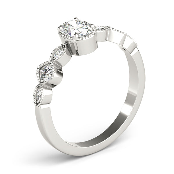 Heirloom Fashion Ring Oval Diamond Engagement Ring in 10K/14K gold and platinum with certified lab-grown or natural diamonds