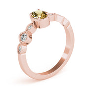 Heirloom Fashion Ring Oval Diamond Engagement Ring in 10K/14K gold and platinum with certified lab-grown or natural diamonds