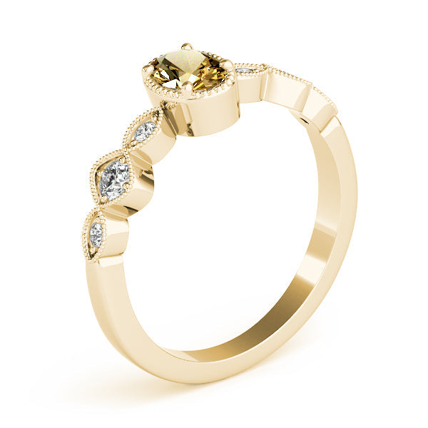 Heirloom Fashion Ring Oval Diamond Engagement Ring in 10K/14K gold and platinum with certified lab-grown or natural diamonds