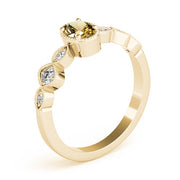 Heirloom Fashion Ring Oval Diamond Engagement Ring in 10K/14K gold and platinum with certified lab-grown or natural diamonds