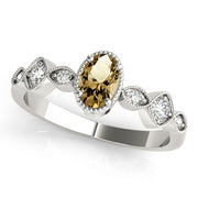 Heirloom Fashion Ring Oval Diamond Engagement Ring in 10K/14K gold and platinum with certified lab-grown or natural diamonds
