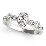 Heirloom Fashion Ring Oval Diamond Engagement Ring in 10K/14K gold and platinum with certified lab-grown or natural diamonds