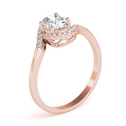 Crowned Fashion Ring Oval Diamond Engagement Ring in 10K/14K gold and platinum with certified lab-grown or natural diamonds