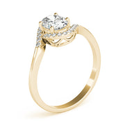 Crowned Fashion Ring Oval Diamond Engagement Ring in 10K/14K gold and platinum with certified lab-grown or natural diamonds