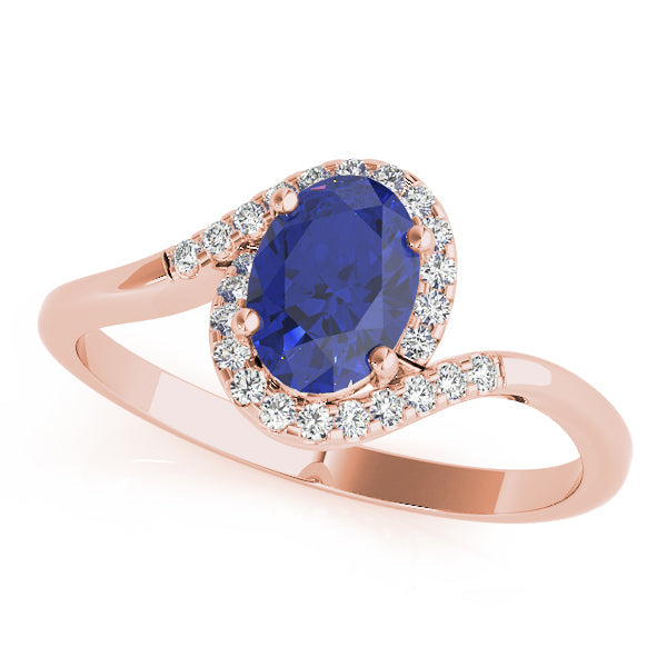 Crowned Fashion Ring Oval Diamond Engagement Ring in 10K/14K gold and platinum with certified lab-grown or natural diamonds
