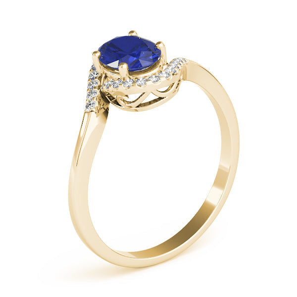 Crowned Fashion Ring Oval Diamond Engagement Ring in 10K/14K gold and platinum with certified lab-grown or natural diamonds