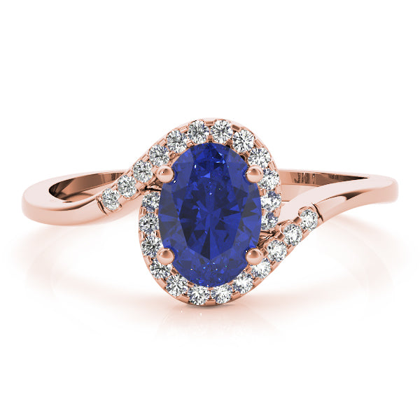 Crowned Fashion Ring Oval Diamond Engagement Ring in 10K/14K gold and platinum with certified lab-grown or natural diamonds