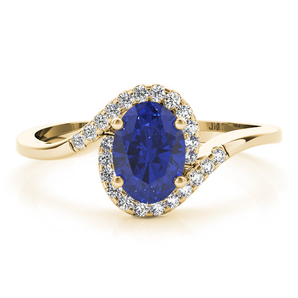Crowned Fashion Ring Oval Diamond Engagement Ring in 10K/14K gold and platinum with certified lab-grown or natural diamonds