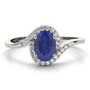 Crowned Fashion Ring Oval Diamond Engagement Ring in 10K/14K gold and platinum with certified lab-grown or natural diamonds