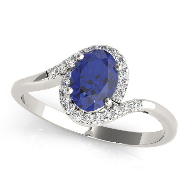 Crowned Fashion Ring Oval Diamond Engagement Ring in 10K/14K gold and platinum with certified lab-grown or natural diamonds