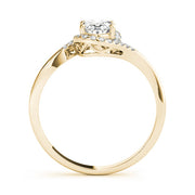 Crowned Fashion Ring Oval Diamond Engagement Ring in 10K/14K gold and platinum with certified lab-grown or natural diamonds