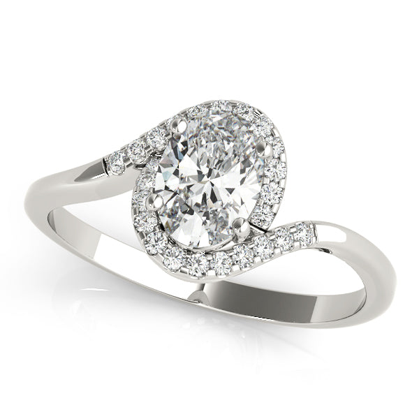 Crowned Fashion Ring Oval Diamond Engagement Ring in 10K/14K gold and platinum with certified lab-grown or natural diamonds