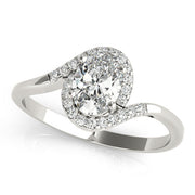 Crowned Fashion Ring Oval Diamond Engagement Ring in 10K/14K gold and platinum with certified lab-grown or natural diamonds