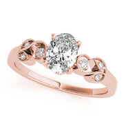 Graceful Fashion Ring Oval Diamond Engagement Ring in 10K/14K gold and platinum with certified lab-grown or natural diamonds