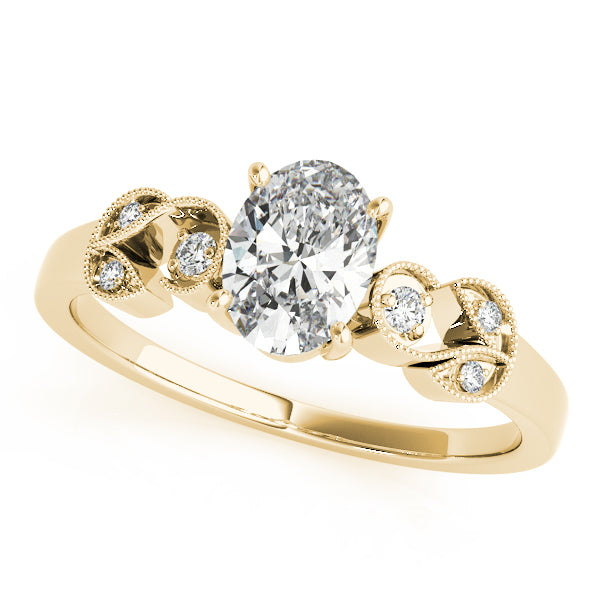 Graceful Fashion Ring Oval Diamond Engagement Ring in 10K/14K gold and platinum with certified lab-grown or natural diamonds