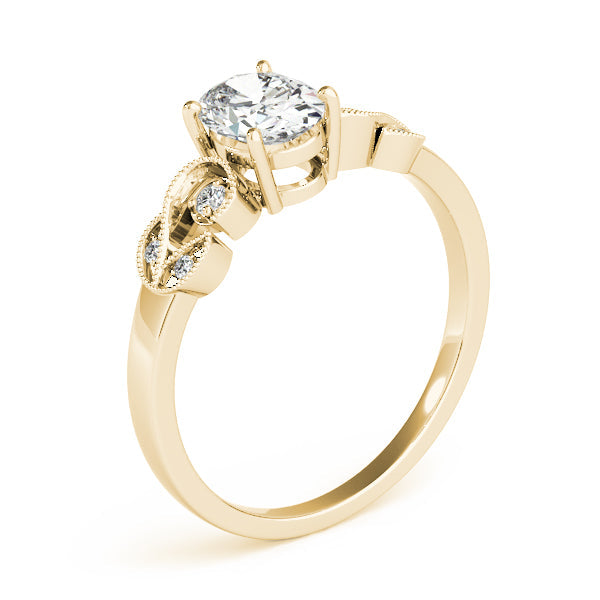 Graceful Fashion Ring Oval Diamond Engagement Ring in 10K/14K gold and platinum with certified lab-grown or natural diamonds