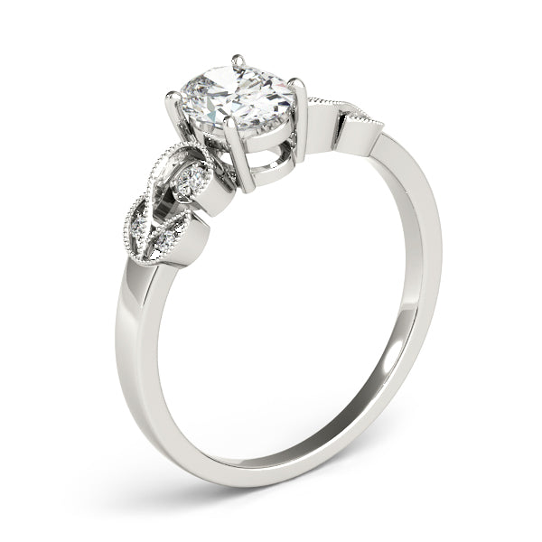 Graceful Fashion Ring Oval Diamond Engagement Ring in 10K/14K gold and platinum with certified lab-grown or natural diamonds