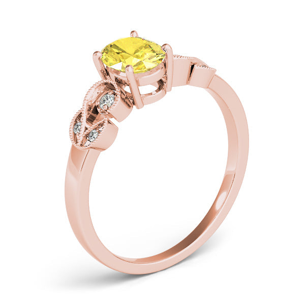 Graceful Fashion Ring Oval Diamond Engagement Ring in 10K/14K gold and platinum with certified lab-grown or natural diamonds