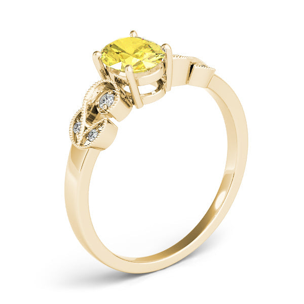 Graceful Fashion Ring Oval Diamond Engagement Ring in 10K/14K gold and platinum with certified lab-grown or natural diamonds
