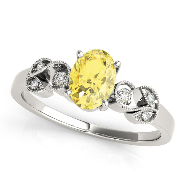 Graceful Fashion Ring Oval Diamond Engagement Ring in 10K/14K gold and platinum with certified lab-grown or natural diamonds