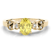 Graceful Fashion Ring Oval Diamond Engagement Ring in 10K/14K gold and platinum with certified lab-grown or natural diamonds