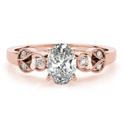 Graceful Fashion Ring Oval Diamond Engagement Ring in 10K/14K gold and platinum with certified lab-grown or natural diamonds