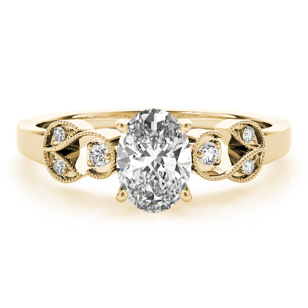 Graceful Fashion Ring Oval Diamond Engagement Ring in 10K/14K gold and platinum with certified lab-grown or natural diamonds