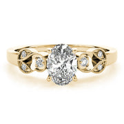 Graceful Fashion Ring Oval Diamond Engagement Ring in 10K/14K gold and platinum with certified lab-grown or natural diamonds
