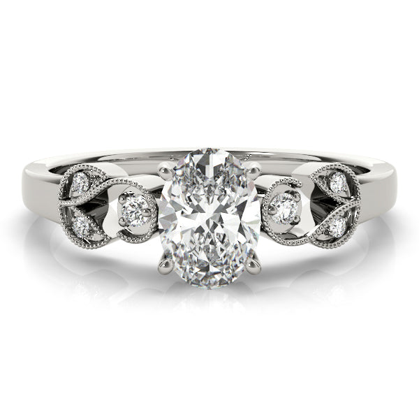 Graceful Fashion Ring Oval Diamond Engagement Ring in 10K/14K gold and platinum with certified lab-grown or natural diamonds