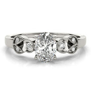Graceful Fashion Ring Oval Diamond Engagement Ring in 10K/14K gold and platinum with certified lab-grown or natural diamonds