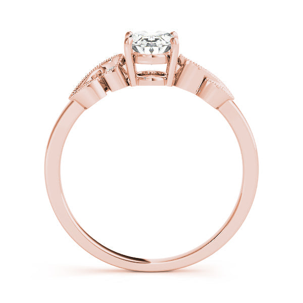 Graceful Fashion Ring Oval Diamond Engagement Ring in 10K/14K gold and platinum with certified lab-grown or natural diamonds