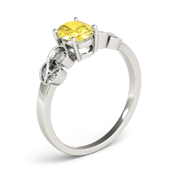 Graceful Fashion Ring Oval Diamond Engagement Ring in 10K/14K gold and platinum with certified lab-grown or natural diamonds