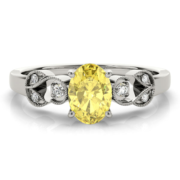Graceful Fashion Ring Oval Diamond Engagement Ring in 10K/14K gold and platinum with certified lab-grown or natural diamonds