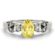 Graceful Fashion Ring Oval Diamond Engagement Ring in 10K/14K gold and platinum with certified lab-grown or natural diamonds