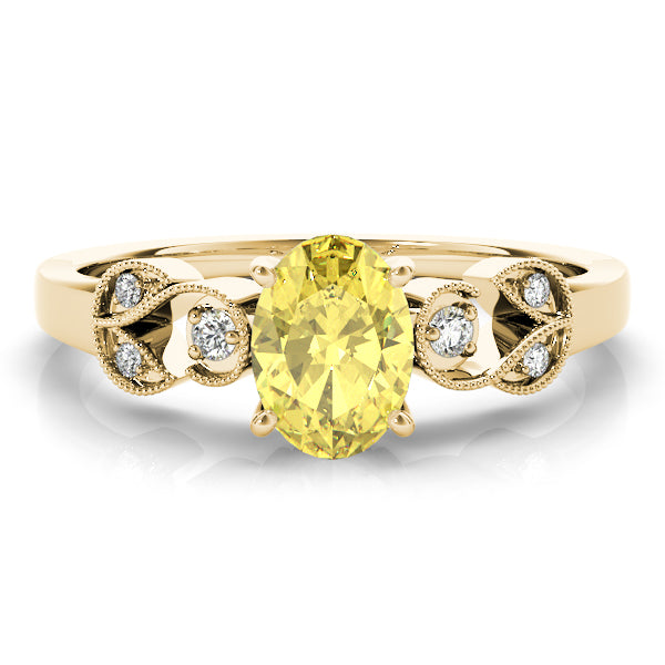 Graceful Fashion Ring Oval Diamond Engagement Ring in 10K/14K gold and platinum with certified lab-grown or natural diamonds