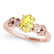 Graceful Fashion Ring Oval Diamond Engagement Ring in 10K/14K gold and platinum with certified lab-grown or natural diamonds