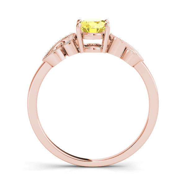 Graceful Fashion Ring Oval Diamond Engagement Ring in 10K/14K gold and platinum with certified lab-grown or natural diamonds