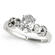 Graceful Fashion Ring Oval Diamond Engagement Ring in 10K/14K gold and platinum with certified lab-grown or natural diamonds