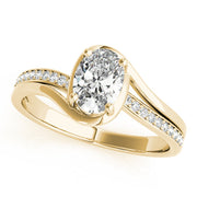 Dazzling Fashion Ring Oval Diamond Engagement Ring in 10K/14K gold and platinum with certified lab-grown or natural diamonds