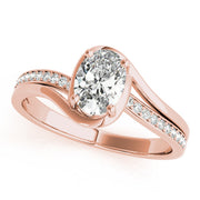 Dazzling Fashion Ring Oval Diamond Engagement Ring in 10K/14K gold and platinum with certified lab-grown or natural diamonds
