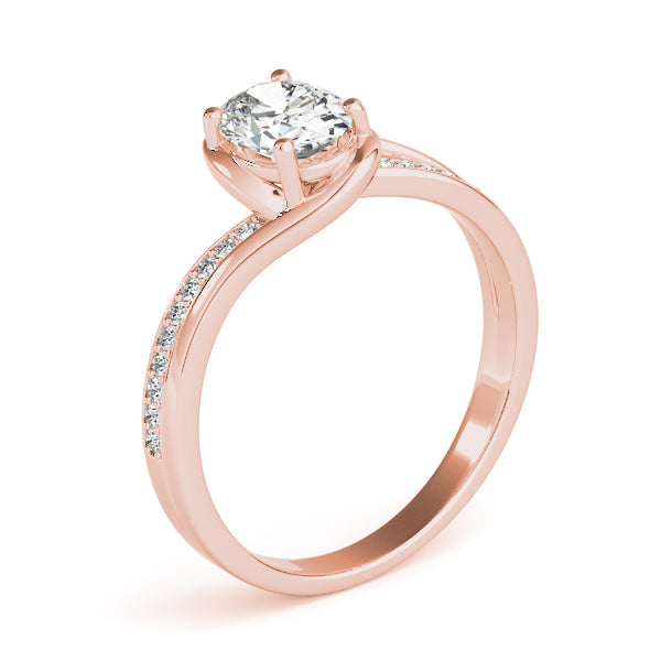 Dazzling Fashion Ring Oval Diamond Engagement Ring in 10K/14K gold and platinum with certified lab-grown or natural diamonds