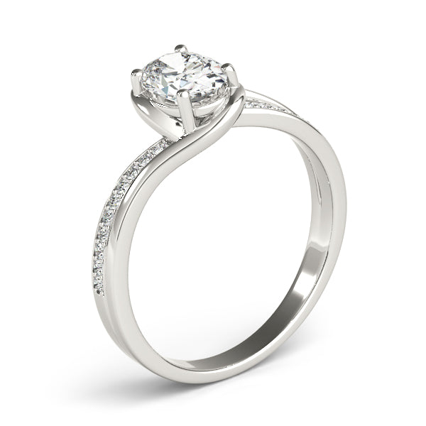 Dazzling Fashion Ring Oval Diamond Engagement Ring in 10K/14K gold and platinum with certified lab-grown or natural diamonds