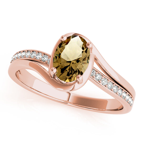 Dazzling Fashion Ring Oval Diamond Engagement Ring in 10K/14K gold and platinum with certified lab-grown or natural diamonds