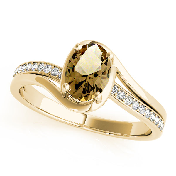 Dazzling Fashion Ring Oval Diamond Engagement Ring in 10K/14K gold and platinum with certified lab-grown or natural diamonds