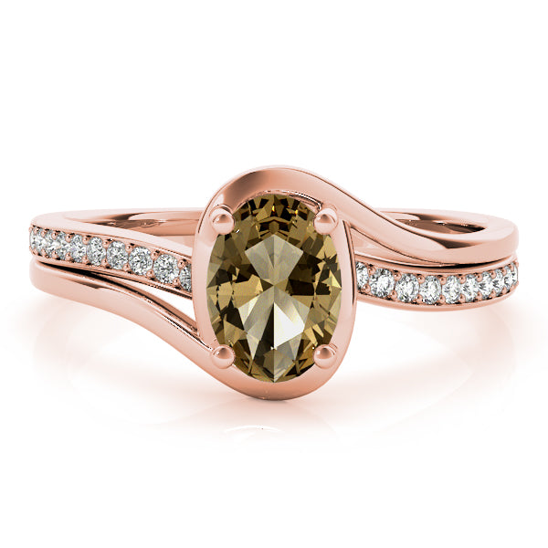 Dazzling Fashion Ring Oval Diamond Engagement Ring in 10K/14K gold and platinum with certified lab-grown or natural diamonds