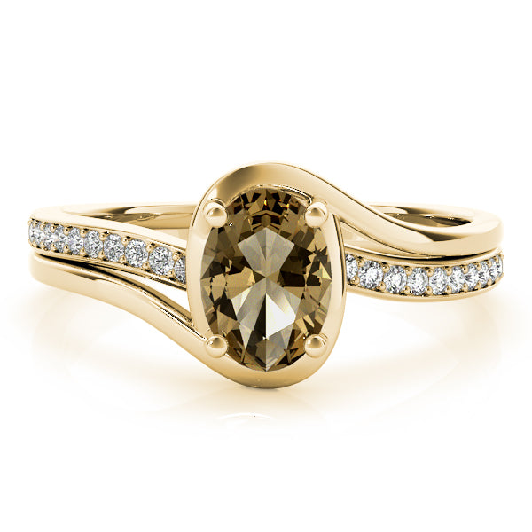Dazzling Fashion Ring Oval Diamond Engagement Ring in 10K/14K gold and platinum with certified lab-grown or natural diamonds