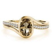 Dazzling Fashion Ring Oval Diamond Engagement Ring in 10K/14K gold and platinum with certified lab-grown or natural diamonds