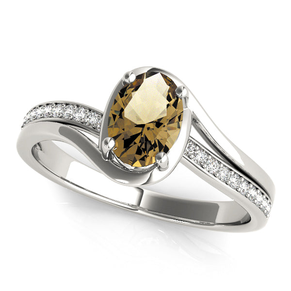 Dazzling Fashion Ring Oval Diamond Engagement Ring in 10K/14K gold and platinum with certified lab-grown or natural diamonds