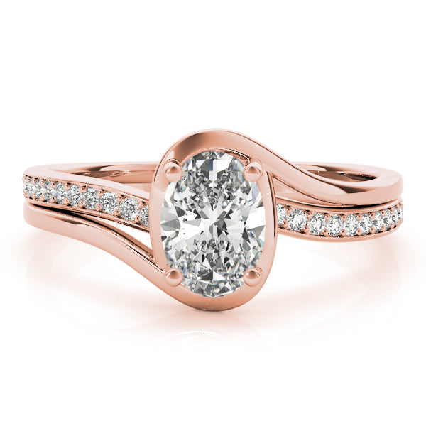 Dazzling Fashion Ring Oval Diamond Engagement Ring in 10K/14K gold and platinum with certified lab-grown or natural diamonds