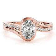 Dazzling Fashion Ring Oval Diamond Engagement Ring in 10K/14K gold and platinum with certified lab-grown or natural diamonds